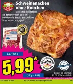Norma Schweinenacken ohne Knochen Angebot