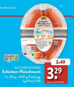 Aldi Süd GUT DREI EICHEN Schinken-Fleischwurst Angebot