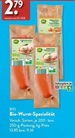 Aldi Süd Bio-Wurst-Spezialität Angebot