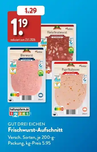 Aldi Süd GUT DREI EICHEN Frischwurst-Aufschnitt Angebot