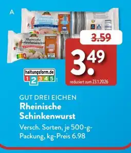 Aldi Süd Rheinische Schinkenwurst Angebot
