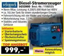 Norma scheppach Diesel-Stromerzeuger SG5200D Angebot
