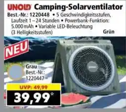 Norma UNOLD Camping-Solarventilator Angebot