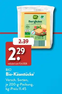 Aldi Süd BIO Bio-Käsestücke Angebot