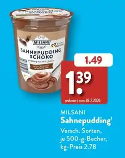 Aldi Süd MILSANI Sahne pudding Schoko Angebot