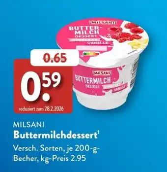 Aldi Süd MILSANI Buttermilchdessert Angebot
