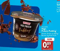 Aldi Süd MILSANI High-Protein-Pudding Schoko Angebot