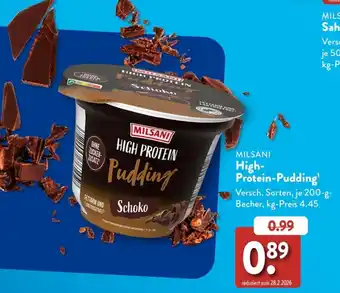 Aldi Süd MILSANI High-Protein-Pudding Schoko Angebot