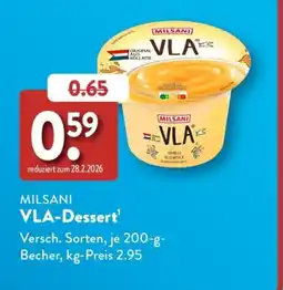 Aldi Süd MILSANI VLA-Dessert Angebot