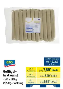 METRO aro Geflügel-bratwurst Angebot