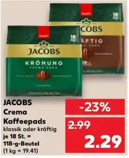 Kaufland Jacobs Crema Kaffepads Angebot