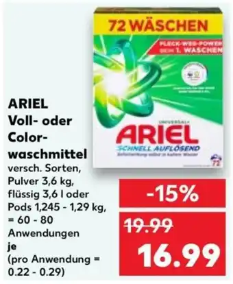 Kaufland ARIEL Voll- oder Color-waschmittel Angebot