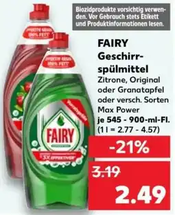 Kaufland FAIRY Geschirrspülmittel Angebot