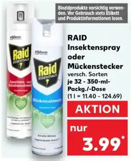 Kaufland RAID Insektenspray oder Mückenstecker Angebot