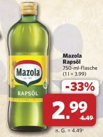Combi Mazola Rapsöl Angebot