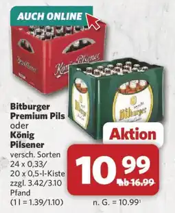 Combi Bitburger Premium Pils oder König Pilsener Angebot