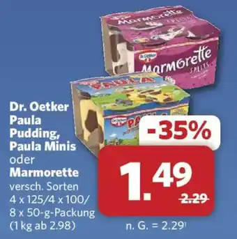 Combi Dr. Oetker Paula Pudding, Paula Minis oder Marmorette Angebot