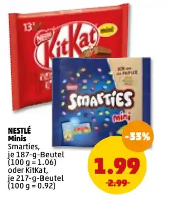 PENNY Nestlé Minis 187g oder KitKat 217g Angebot