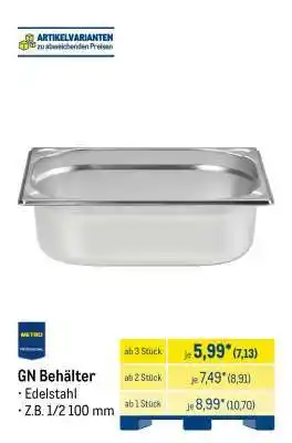 METRO GN Behälter Angebot