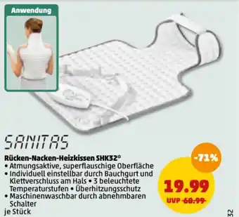 PENNY Sanitas Rücken-Nacken-Heizkissen SHK32 Angebot