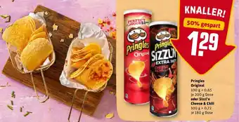 REWE Center Pringles Original 200g oder Sizzl'n Cheese & Chili 180g Dose Angebot