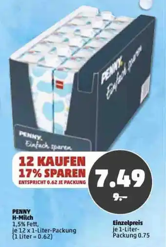 PENNY Penny H-Milch 12x1 liter, Einzelpreis 1 liter Angebot