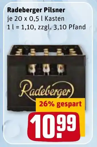 REWE Center Radeberger Pilsner 20x0,5L Angebot