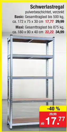 Zimmermann Schwerlastregal basic Angebot