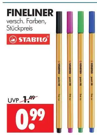 Wreesmann Stabilo fineliner Angebot