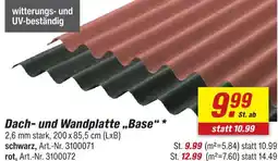 toom Baumarkt Dach- und wandplatte „base“ schwarz Angebot