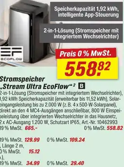 toom Baumarkt Ecoflow stromspeicher „stream ultra ecoflow“ Angebot