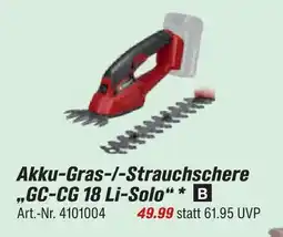 toom Baumarkt Einhell akku-gras-/-strauchschere „gc-cg 18 li-solo“ Angebot
