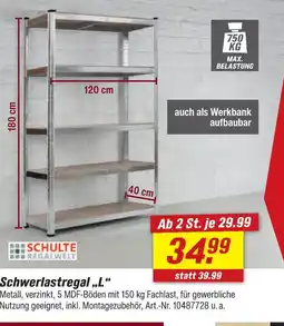 toom Baumarkt Schulte regalwelt schwerlastregal „l“ Angebot