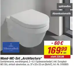 toom Baumarkt Villeroy & boch wand-wc-set architectura Angebot