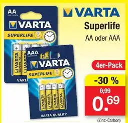 Zimmermann Varta superlife aa Angebot