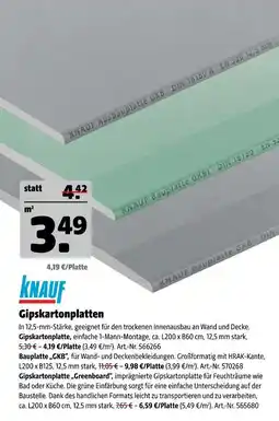 Hagebau Knauf gipskartonplatte Angebot