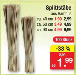 Zimmermann Splittstäbe ca. 40 cm Angebot