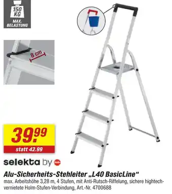 toom Baumarkt Selekta by alu-sicherheits-stehleiter „l40 basicline“ Angebot