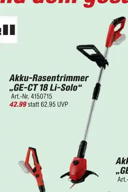 toom Baumarkt Akku-rasentrimmer „ge-ct 18 li-solo“ Angebot