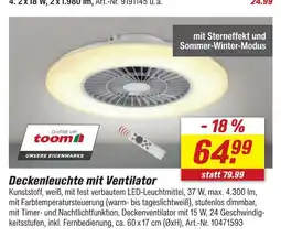 toom Baumarkt Toom deckenleuchte mit ventilator Angebot