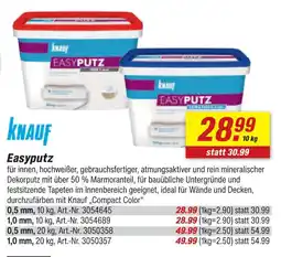 toom Baumarkt Knauf easyputz 0,5 mm, 10 kg Angebot