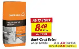 toom Baumarkt Quick-mix ruck-zuck beton Angebot