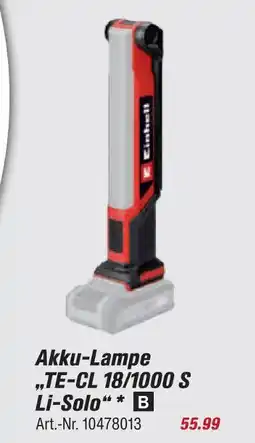 toom Baumarkt Einhell akku-lampe „te-cl 18/1000 s li-solo“ Angebot