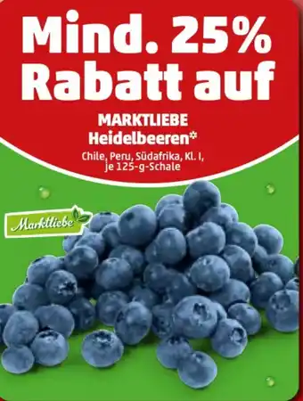 PENNY Mind. 25% Rabatt auf Marktliebe Heidelbeeren 125g Angebot