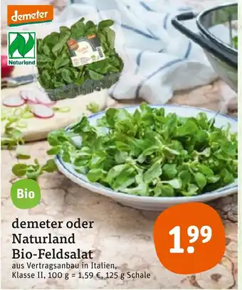 tegut Demeter oder Naturland Bio Feldsalat 125g Angebot