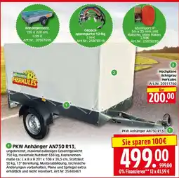 Herkules Baumarkt PKW Anhänger AN750 R13 Herkules Angebot