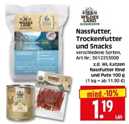 Herkules Baumarkt WILDES LAND Nassfutter, Trockenfutter und Snacks Angebot