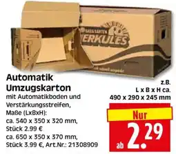 Herkules Baumarkt Automatik Umzugskarton ERKULES Angebot