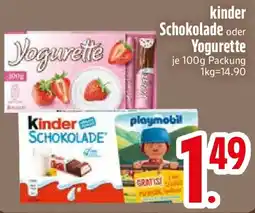 Edeka kinder Schokolade oder Yogurette Angebot