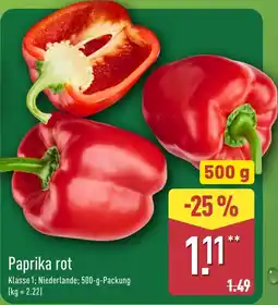 Aldi Nord Paprika rot Angebot